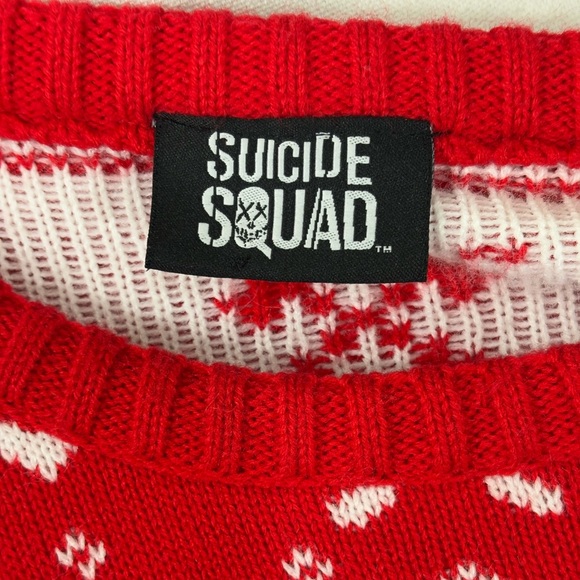 Suicide Squad Harley Quinn Daddy’s Lil Monster Fair Isle Cosplay Sweater Size XL - Picture 2 of 8